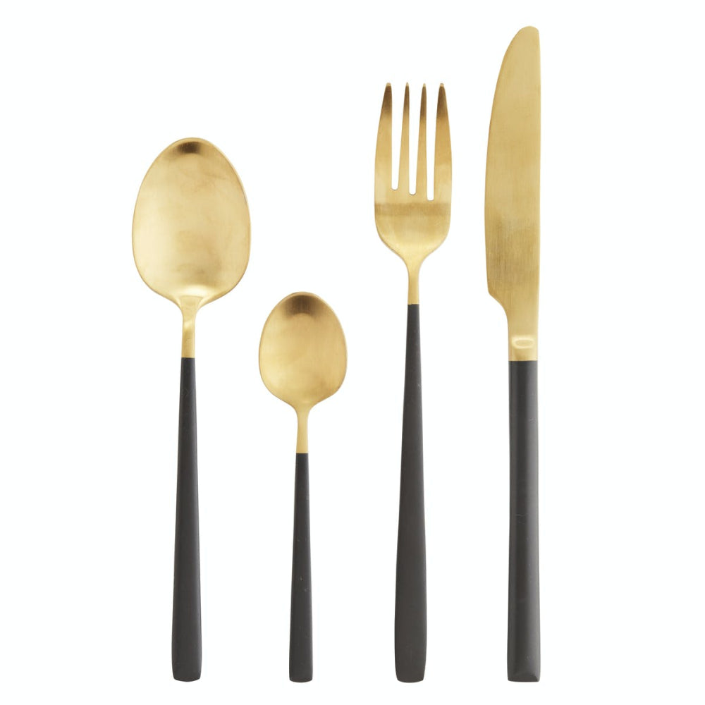 Dipped Grey and Gold Cutlery Set, 4 Pieces
