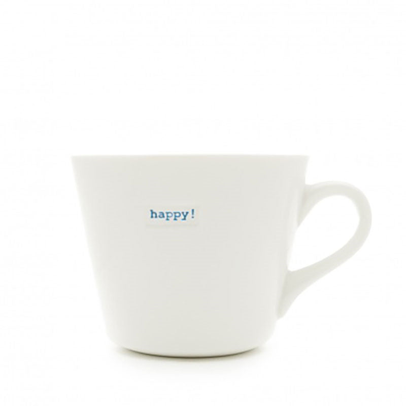 Happy' Mug, 350ml, Blue
