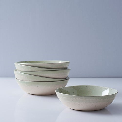 Set of 6 bowls, Dia17.5cm, Blush & Blue, light green