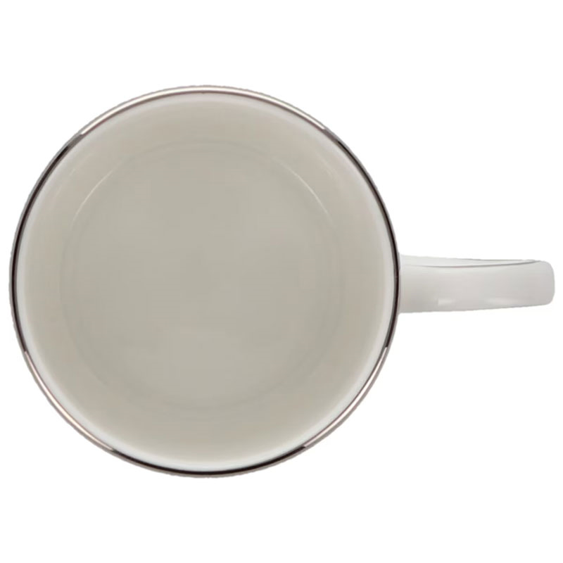 White ceramic coffee cup with platinum rim0.8L