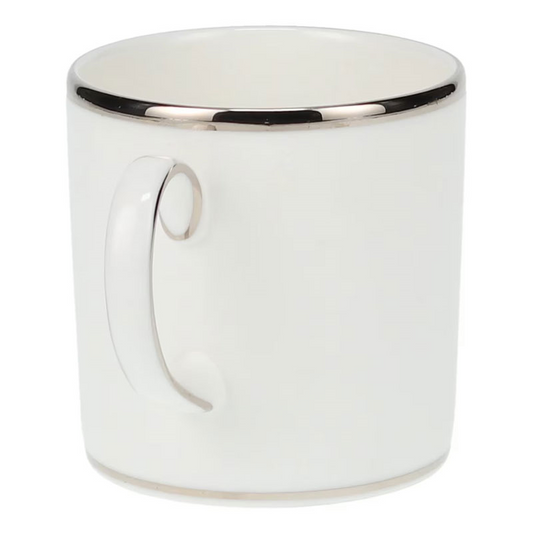 White ceramic coffee cup with platinum rim0.8L