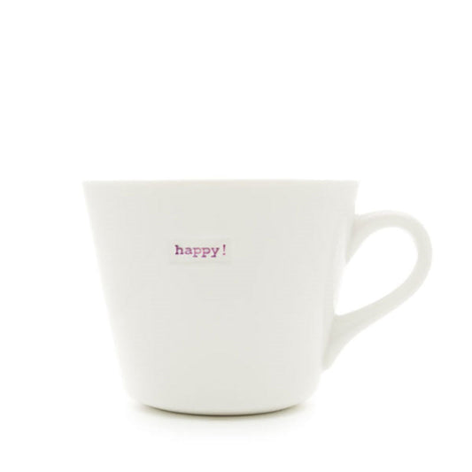 Happy' Mug, 350ml, White